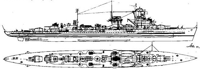 Легкий крейсер "Нюрнберг"