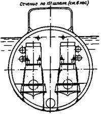 Псщводные лодки типа “Барс” (Поперечные сечения корпуса)