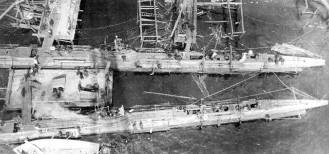 Подводные лодки “Барс” и “Гепард” на Балтийском заводе во время достройки. Май 1915 г.