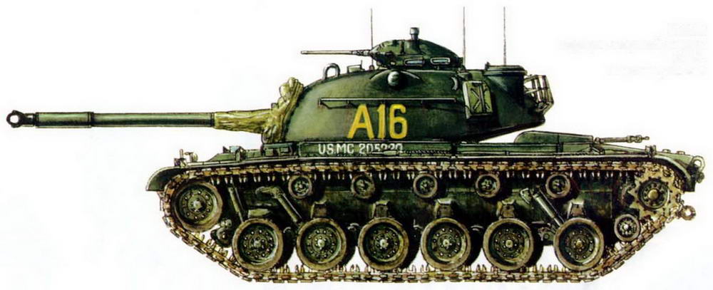 М48А1 корпуса морской пехоты США. Вьетнам, 1965 г.