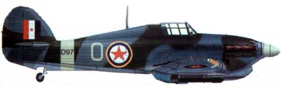 «Харрикейн trop Мк IV» (LD975, «Q»), из 351-й югославской эскадрильи RAF, Пркос. Черногория, весна 1945 года.