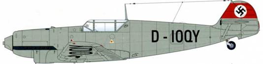 Bf 109V-3 (Werk. Nr. 760) с двигателем Jumo 210В. Эта машина была в составе легиона «Кондор» в Испании.