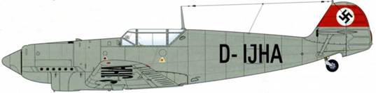 Bf 109V-7 (Werk. Nr. 881), показанный на международном авиационном слете, проходившем в Цюрихе в июле- августе 1937 г.