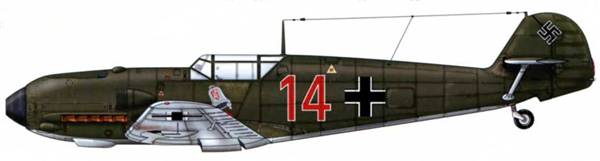 Bf 109Е-1 из 2./jg 3, Цербст, Германия, зима 1939-1940 гг. Верхние поверхности: RLM 70/71 Нижние поверхности: RLM 65