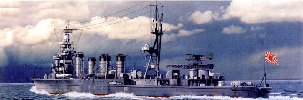 Легкий крейсер «Нака» I апреля 1942 г. обеспечивая высадку японских войск на острове Рождества. Вскоре после мной успешной для японцев операции крейсер был торпедирован американской субмариной «Сивулф». 5 апреля 1943 г. крейсер «Ники» поставили на ремонт в сухой док.