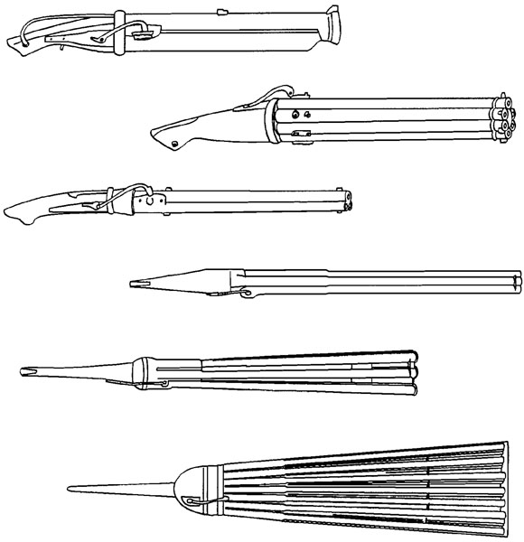 Фитильные (хинава тэппо), кремневые (хиути исидзю) и духовые (кукидзю) ружья