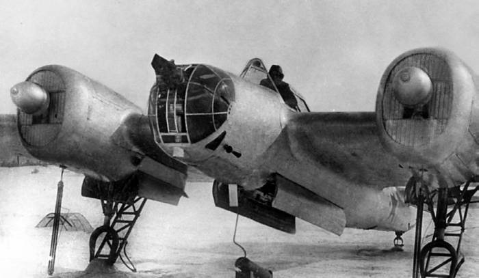 Прогрев моторов бомбардировщика СБ 50-го сбап во время «зимней войны» с Финляндией