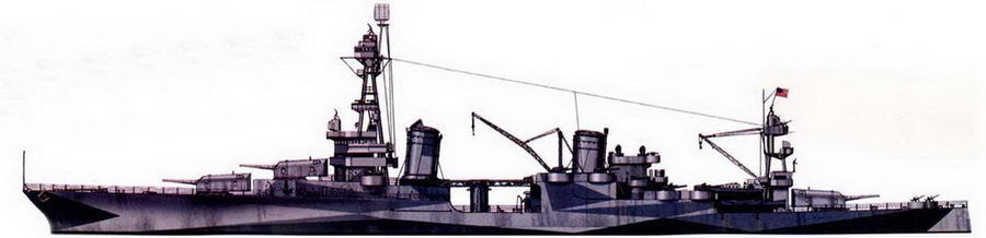«Аугуста» (СА-31) — крейсер типа «Нортхэмптон». «Аугуста» приняла участие в высадке англо-американцев во французских владениях Северной Африки в ноябре 1942 г. Крейсер в период операции «Торч» был окрашен по схеме Measure 1. Единственный американский крейсер, окрашенный подобным образом: NAVY Blue/Ocean Gray/Haze Gray.
