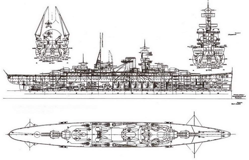 Тяжелый крейсер блюхер чертежи