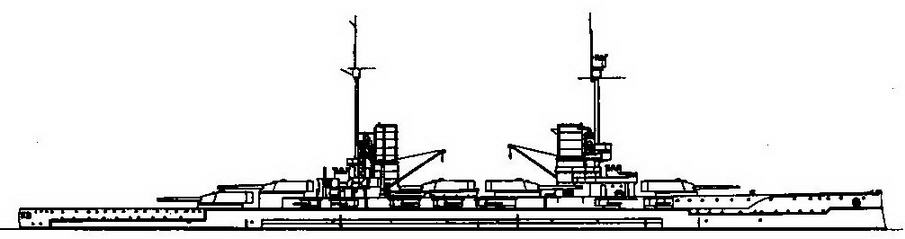 Линейный корабль “Фридрих дер Гроссе". 1918 г. (Наружный вид)