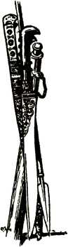 Ятаган с ножнами, подзорная труба и пика Ламбро Качиони. <emphasis>Греческая графика.