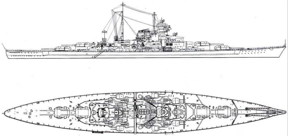 Bismarck 1939 чертеж