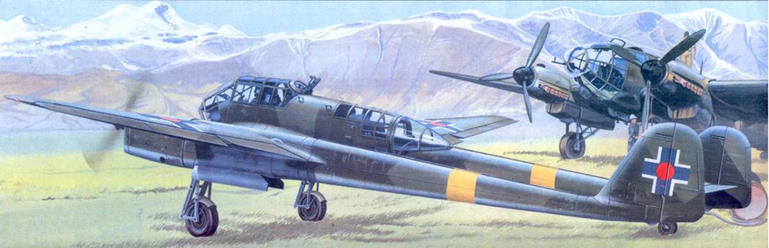Fw 189A-1 словацких ВВС в Татрах. Самолет покрыт стандартным немецким камуфляже, только опознавательные знаки люфтваффе заменены на словацкие.