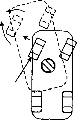 Схема 60. При попадании в левое переднее колесо