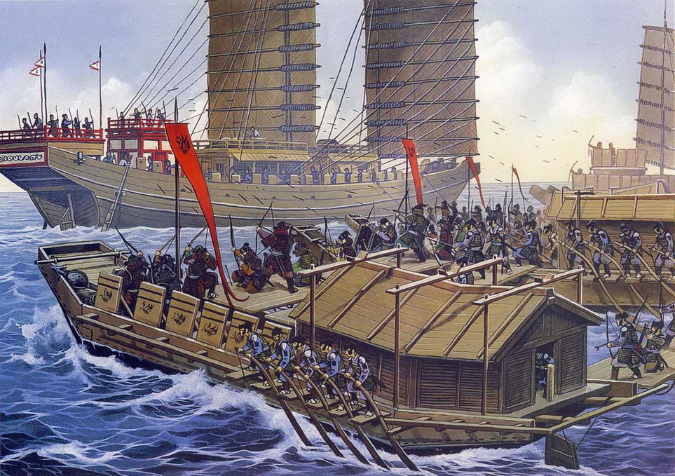 Вой между кланами Тайра и Минамото, «Сухопутная битва на море», Мидзусима, 1183 г.
