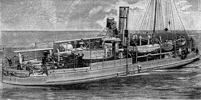Броненосная канонерская лодка “Мюке”. С гравюры того времени.