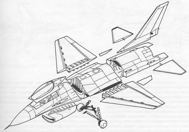 Модульная конструкция планера самолета F-16