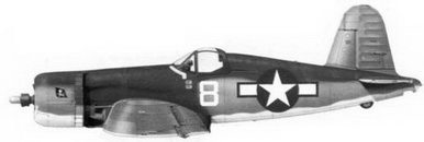 28. Истребитель F4U-IA «белый 8» лейтенанта Эрла Мэя, эскадрилья VF-17, Бугенвилль, май 1944 г.