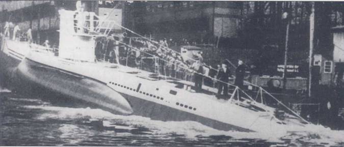 U-209 входит в Киль. У-ботом камандовал капитан-лейтенант Генрих Брода, добившийся определенных успехов в Арктике летом 1942 г.