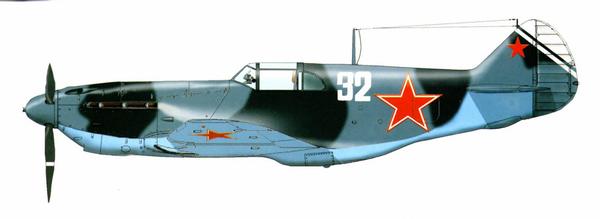 ЛаГГ-3 66-й серии завода № 31, 9-й иап ВВС Черноморского флота. Самолёт имеет стандартный камуфляж образца 1943 г.