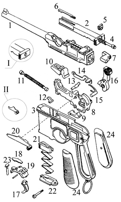 Маузер пистолет схема