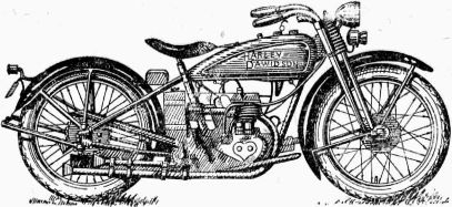 Рис. 10. Одноцилиндровый мотоцикл Харлей Девидсон.
