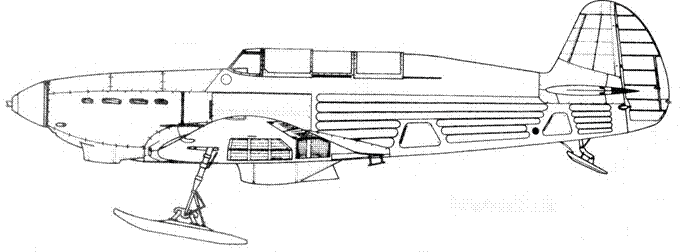 Як-7Б ранних серий с лыжным шасси, зима 1942/43 г.