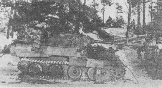 «Пантера» Ausf.D во время контрнаступления немецких войск в Арденнах. Декабрь 1944 года.