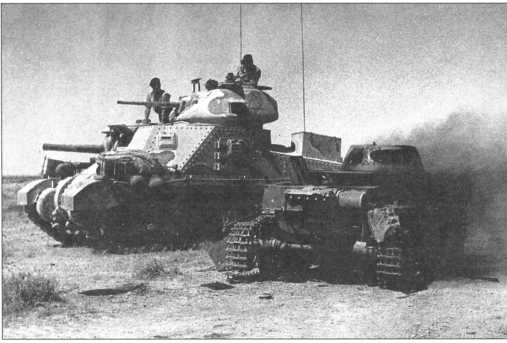 Легкие немецкие танки Африканского корпуса, такие как этот горящий Pz.I, были бессильны против «грантов».