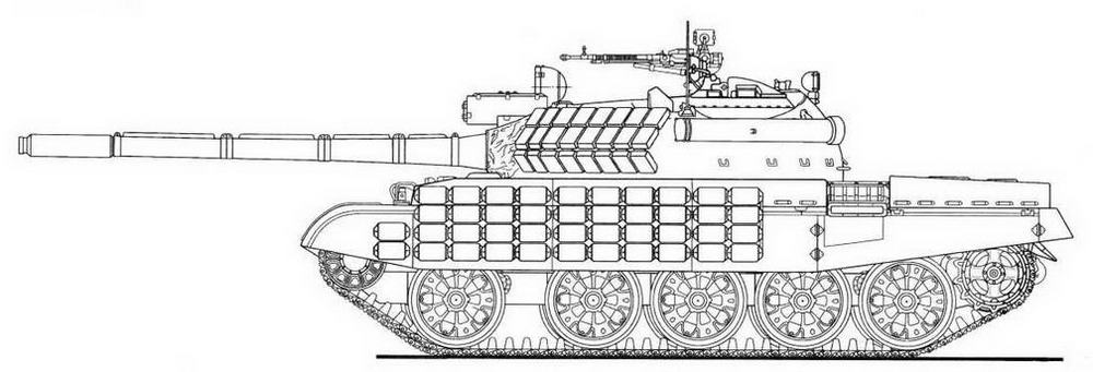 Танк Т-55АМВ обр. 1984 года создан на базе Т-55АМ. Установлен комплекс динамической защиты «Контакт-1»