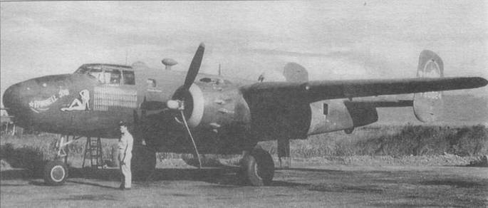 B-25D-5 (41-30024) «Pannell Job» из 500th BS, 345th BG, Новая Гвинея. На хвостовом оперении видна эмблема эскадрильи — скачущий мустанг.