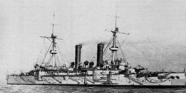 Японский броненосный крейсер I класса “Асама”.