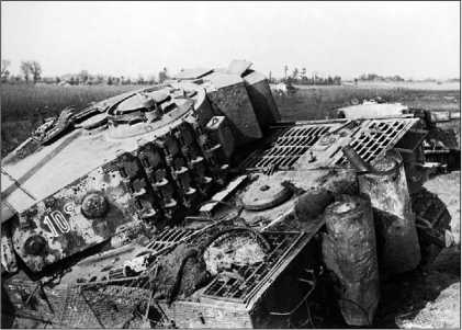 «Тигр» и «Королевский тигр» (на втором плане), подбитые на подступах к Кенигсбергу. Восточная Пруссия, 1945 год.
