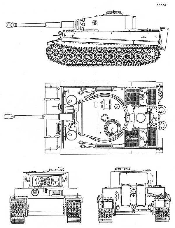 Pz-Kpfw. Tiger Ausf.E (машина позднего выпуска).