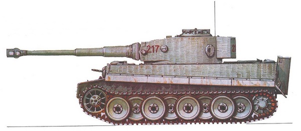 Pz.Kpfw.VI Tiger Ausf.H1. 502-й тяжёлый танковый батальон (sPzAbt 502), Восточный фронт, зима 1944 г.