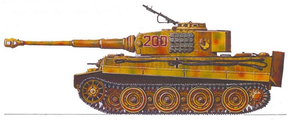 Pz.Kpfw.VI Tiger Ausf.E. 101-й тяжёлый танковый батальон СС (sSSPzAbt 101), Франция, Виллер-Бокаж, июнь 1944 г.