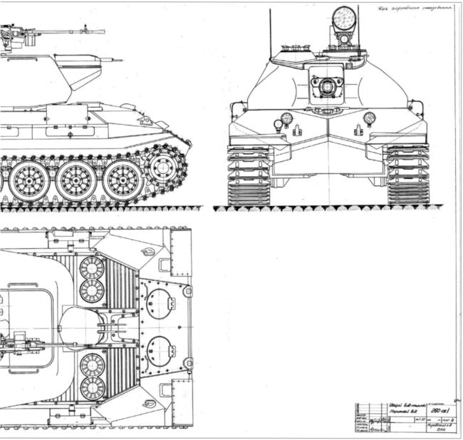 Чертежи общего вида танка ИС-7 выпуска 1946 года. (АСКМ).