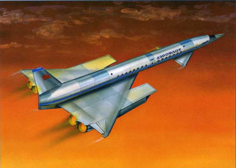 Рисунок пассажирского самолета на базе Т-4 (№ 3 по схеме на стр. 18). (Михаил Дмитриев)