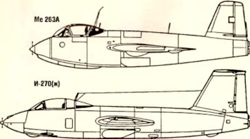 Рис. 94. Проекции ракетного истребителя Me 168В.