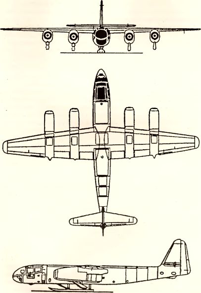 Рис. 111. Опытный бомбардировщик Ar 234 V6.