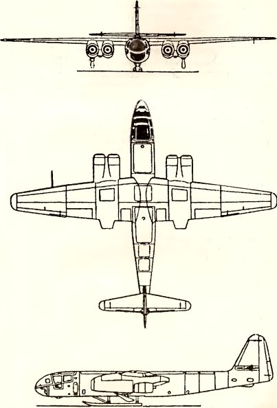 Рис. 112. Опытный бомбардировщик Аr 234 V8.