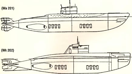 Рис. 167. Подводные лодки серии XVIIA.