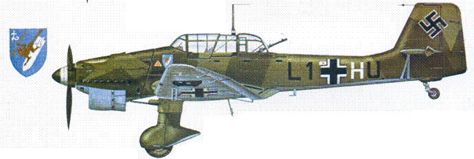 Учебный. Ju 87В-1 из Le.St.G. 1, Франция, 1940 г.