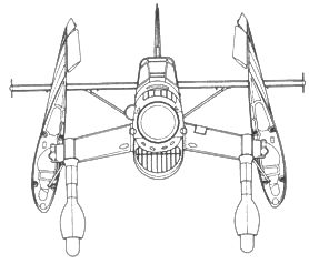 Ju 87 С — вид спереди со сложенными крыльями